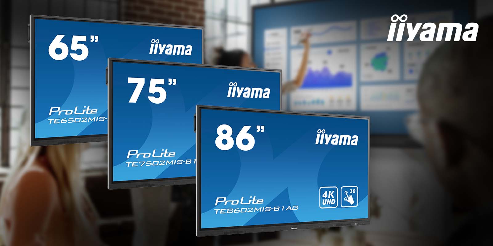 iiyama PROLITE TE &#8211; interaktive Touchscreen-Displays mit 4K-Auflösung und integrierter Whiteboard-Software